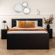 Dekbed Discounter Boxspringset Hotel Deluxe - Lederlook 140 x 210 cm, Hoofdbord: Hoofdbord afgeronde hoek (+ €49,99), Voetenbord: Zonder Voetenbord