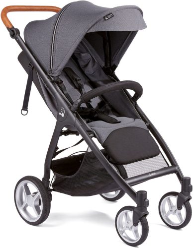 Gesslein Kinder-buggy Smiloo Happy +, zwart/cognac, staalgrijs met één hand-vouwmechanisme, kinderwagen