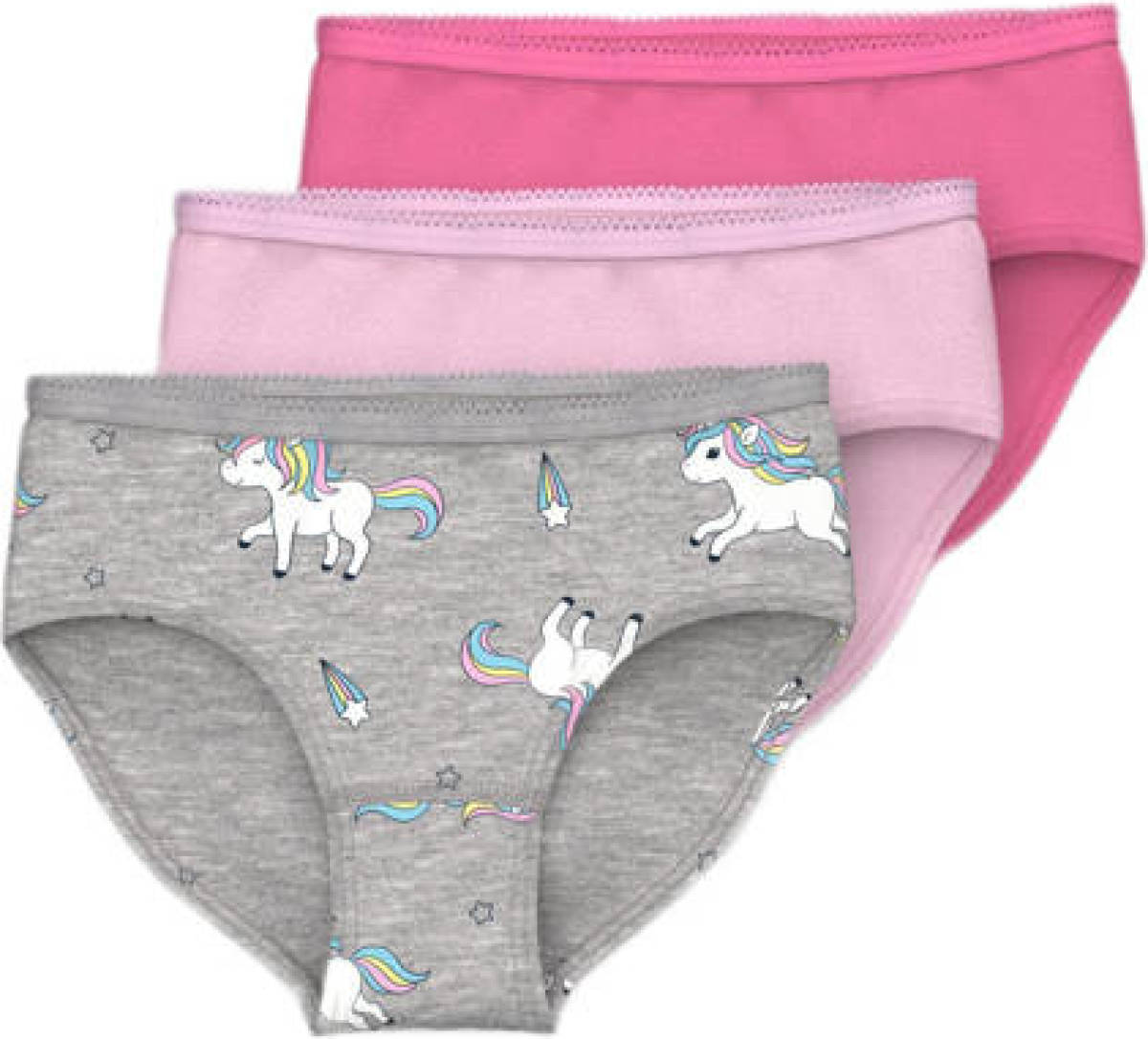NAME IT MINI slip NMFBRIEFS - set van 3 grijs melange/roze