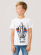 NAME IT KIDS T-shirt NKMNOBERT NASA met printopdruk wit