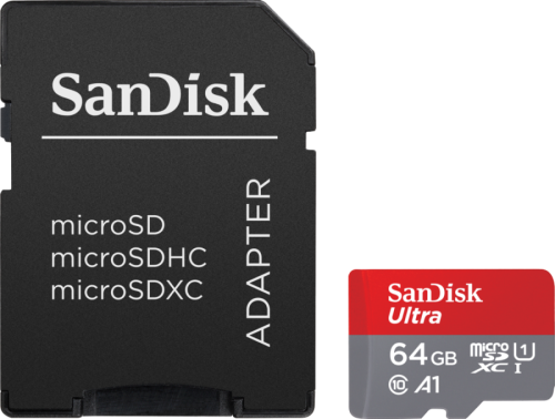 Sandisk MicroSDXC Ultra 64GB 140mb/s Micro SD-kaart Grijs