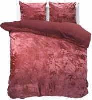 Manilla Crushed Velvet Ruby Wine Dekbedovertrek 1-persoons (140 x 220 cm + 1 kussensloop) Dekbedovertrek