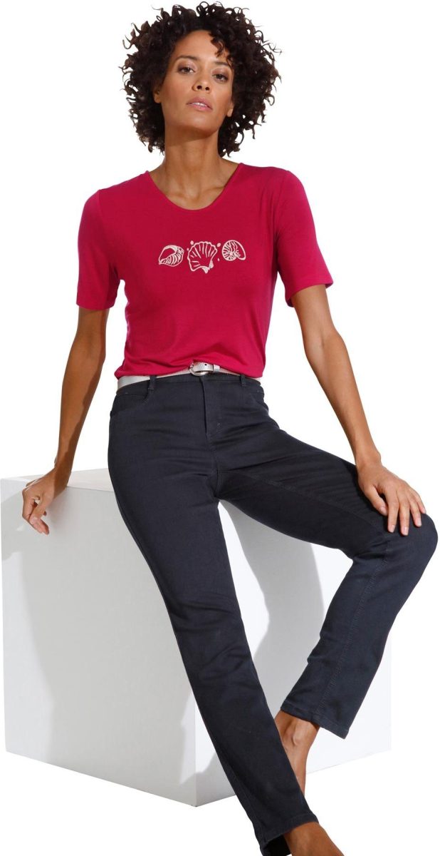 CREATION L PREMIUM Shirt met korte mouwen Lyocell-shirt (1-delig)
