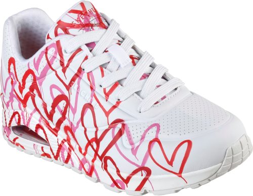 Skechers Sneakers met sleehak UNO-SPREAD THE LOVE met opvallende graffitiprint