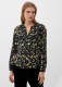 s.Oliver blouse met all over print zwart/geel/bruin