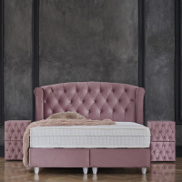 DreamHouse Bedding Boxspring Met Opbergruimte - Aurora 180 x 200, Kleur: Roze, Montage: Exclusief