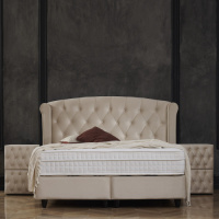 DreamHouse Bedding Boxspring Met Opbergruimte - Aurora 180 x 200, Kleur: Beige, Montage: Exclusief