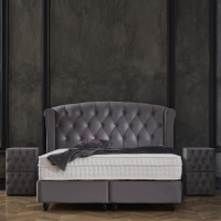 DreamHouse Bedding Boxspring Met Opbergruimte - Aurora 180 x 200, Kleur: Antraciet , Montage: Exclusief
