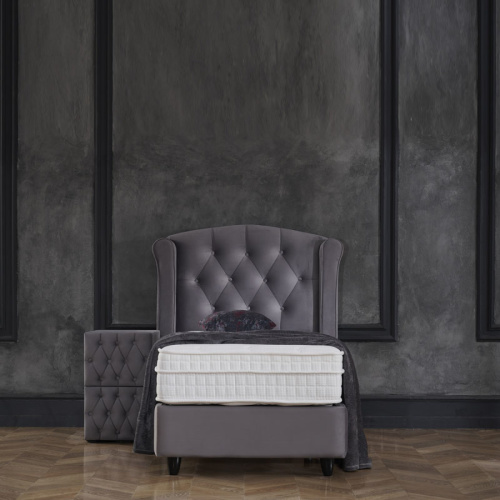 DreamHouse Bedding Boxspring Met Opbergruimte - Aurora 90 x 200, Kleur: Antraciet , Montage: Exclusief