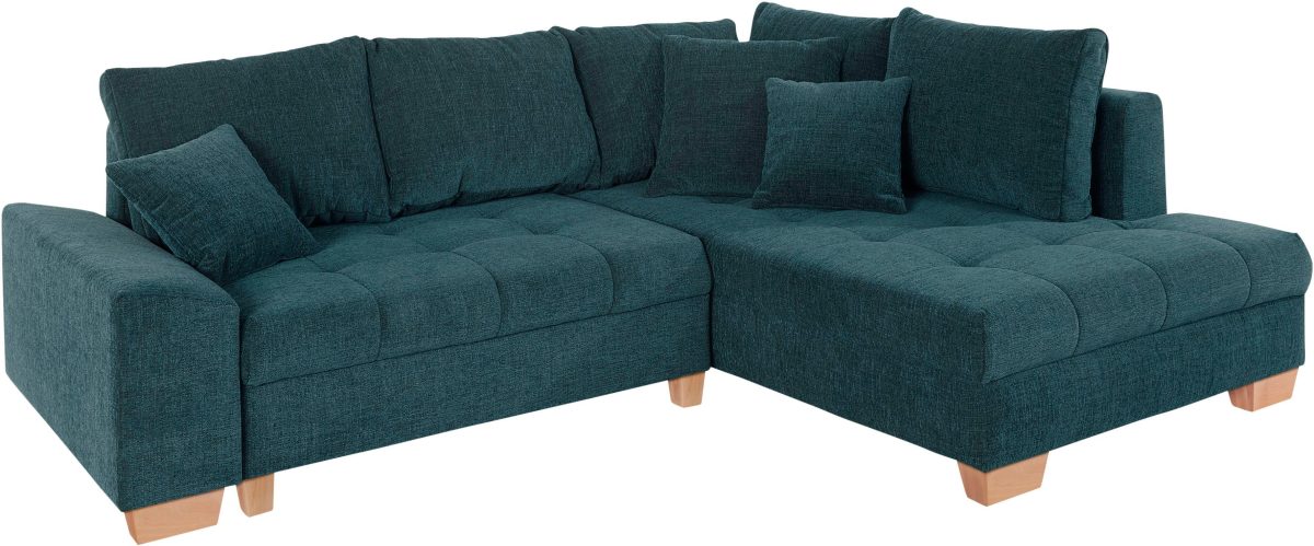 Mr. Couch Hocker naar keuze met koudschuim (140 kg belasting/zitting), aquaclean-stof voor het gemakkelijk reinigen met water en slaapfunctie / bedkist