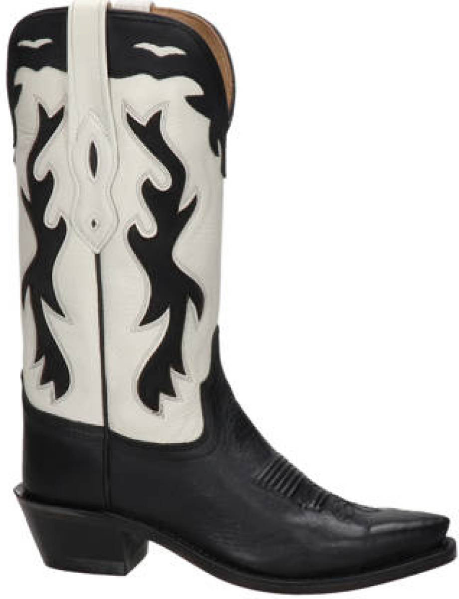 Bootstock leren cowboy laarzen zwart