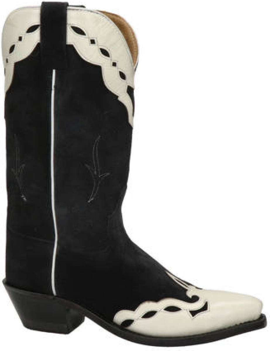 Bootstock leren cowboylaarzen zwart