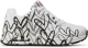 Skechers Sneakers met sleehak UNO-SPREAD THE LOVE met opvallende graffitiprint