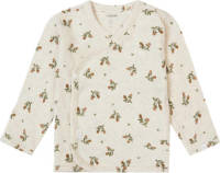 Noppies newborn baby longsleeve Nicosia met biologisch katoen ecru/groen/bruin