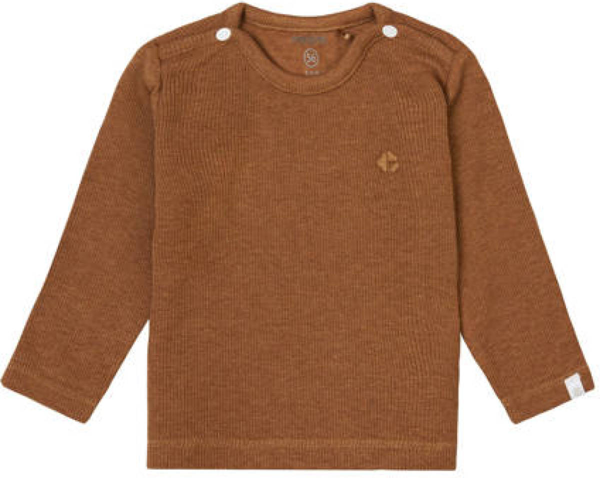 Noppies newborn baby longsleeve Natal met biologisch katoen bruin