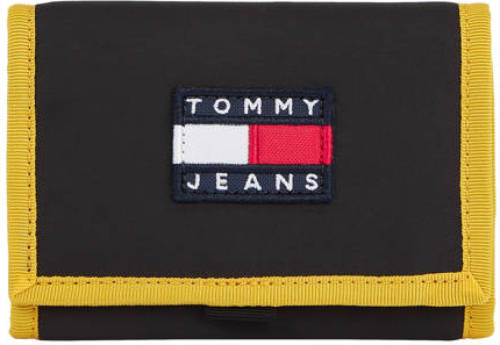 Tommy Jeans portemonnee met logo zwart/geel