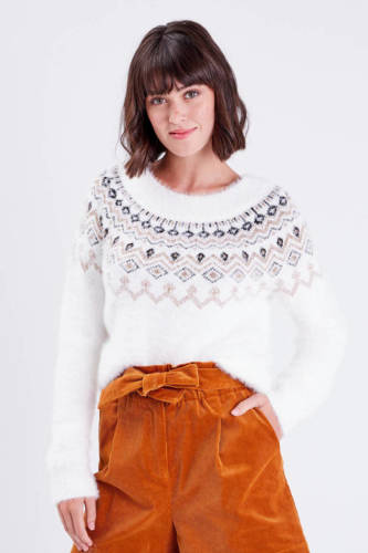 Cache Cache gebreide trui wit/zwart/beige