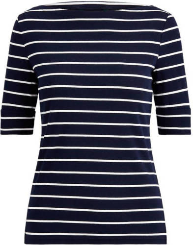 Lauren Ralph Lauren gestreepte top Judy donkerblauw