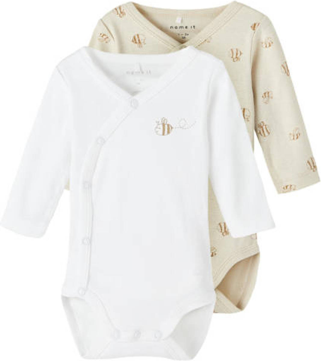 NAME IT BABY romper NBNBODY - set van 2 ecru/wit