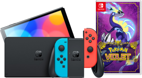 Nintendo Switch OLED Rood/Blauw + Pokémon Violet