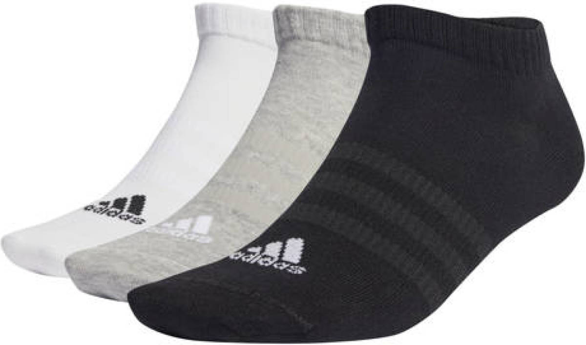 adidas Performance sportsokken set van 3 grijs/wit/zwart