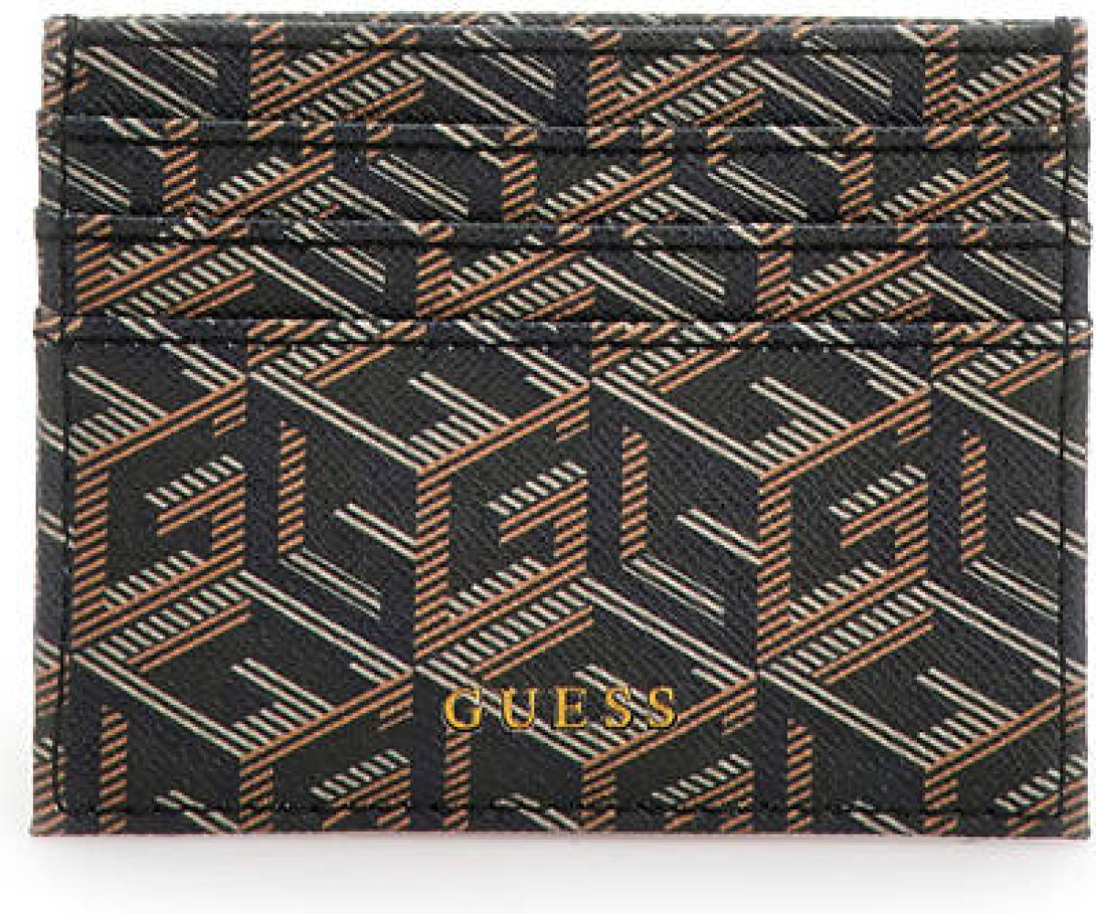 Guess pasjeshouder Ederlo met logoprint zwart/bruin