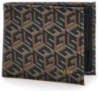 Guess portemonnee Ederlo met logoprint zwart/bruin