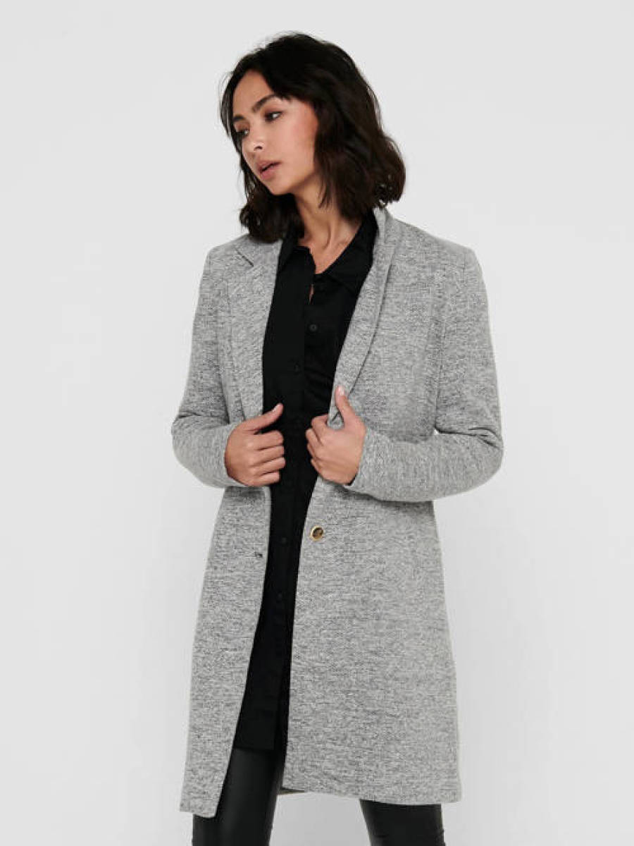 Only coat ONLCARRIE lichtgrijs