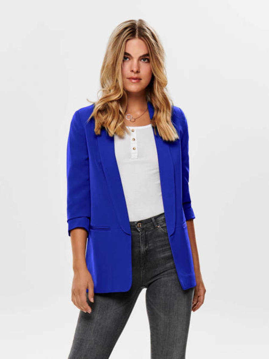 Only blazer ONLELLY met plooien kobaltblauw