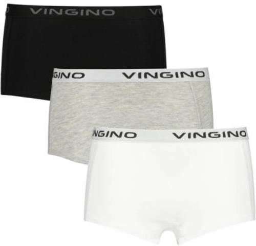 Vingino shorts- set van 3 grijs melange/zwart/wit