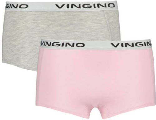 Vingino shorts - set van 2 lichtroze/grijs melange