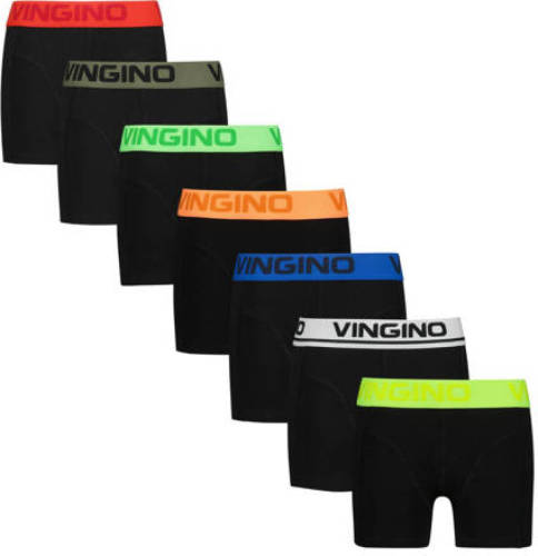 Vingino boxershort - set van 7 zwart/multicolor