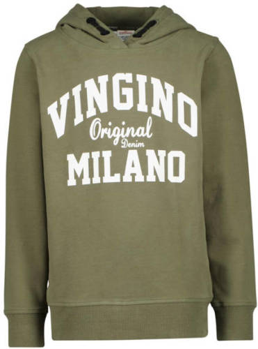 Vingino hoodie met logo army groen