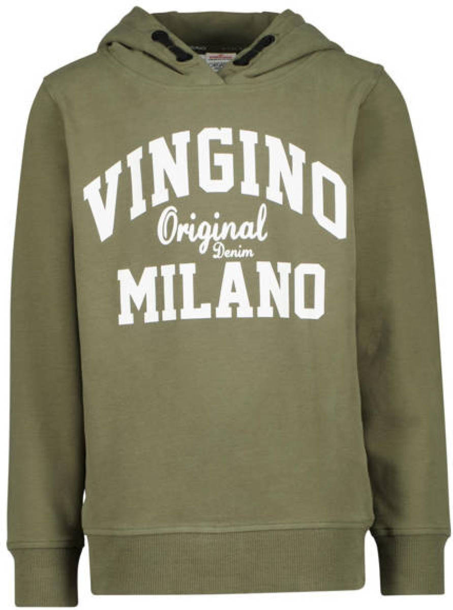 Vingino hoodie met logo army groen