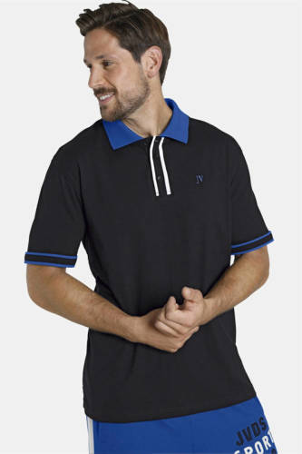 Jan Vanderstorm loose fit polo Plus Size ISFRIED zwart