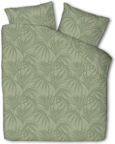 Fresh & Co Dekbedovertrek Mink Palms - Jade Lits-jumeaux (240 x 220 cm + 2 kussenslopen) Dekbedovertrek