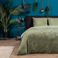 Fresh & Co Dekbedovertrek Mink Palms - Jade 2-persoons (200 x 220 cm + 2 kussenslopen) Dekbedovertrek