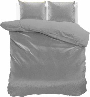 Sleeptime Embossed Velvet Sultan - Grijs Dekbedovertrek Lits-jumeaux (240 x 200/220 cm + 2 kussenslopen) Dekbedovertrek