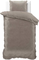Sleeptime Embossed Velvet Sultan - Taupe Dekbedovertrek 1-persoons (140 x 200/220 cm + 1 kussensloop) Dekbedovertrek