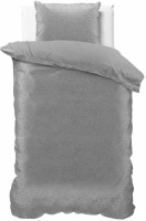 Sleeptime Embossed Velvet Sultan - Grijs Dekbedovertrek 1-persoons (140 x 200/220 cm + 1 kussensloop) Dekbedovertrek