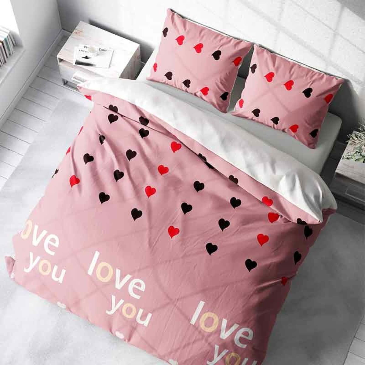 Nice Dreams Lovely Pink Dekbedovertrek 1-persoons (140 x 200/220 cm + 1 kussensloop) Dekbedovertrek