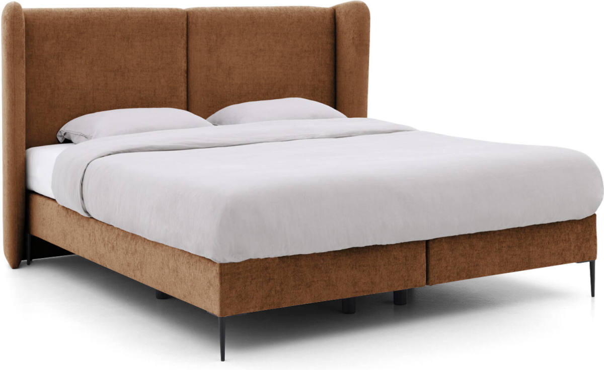Goossens Boxspring Ease Classic Incl. Matras, Vlak 140 x 200 cm (=2x 70 x 200 cm) met hoofdbord + 2x matras shapes 1