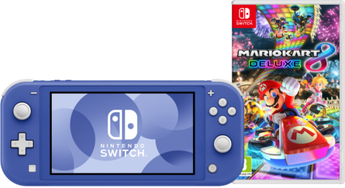 Nintendo Switch Lite Blauw + Mario Kart 8 Deluxe Switch