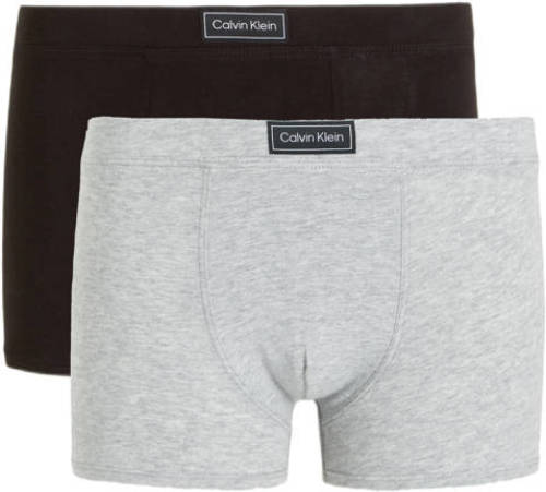 Calvin klein boxershort - set van 2 grijs melange/zwart