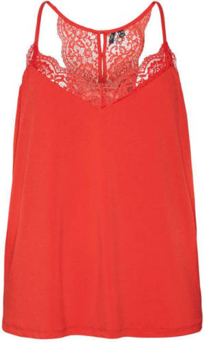 VERO MODA CURVE top VMANA van gerecycled polyester rood