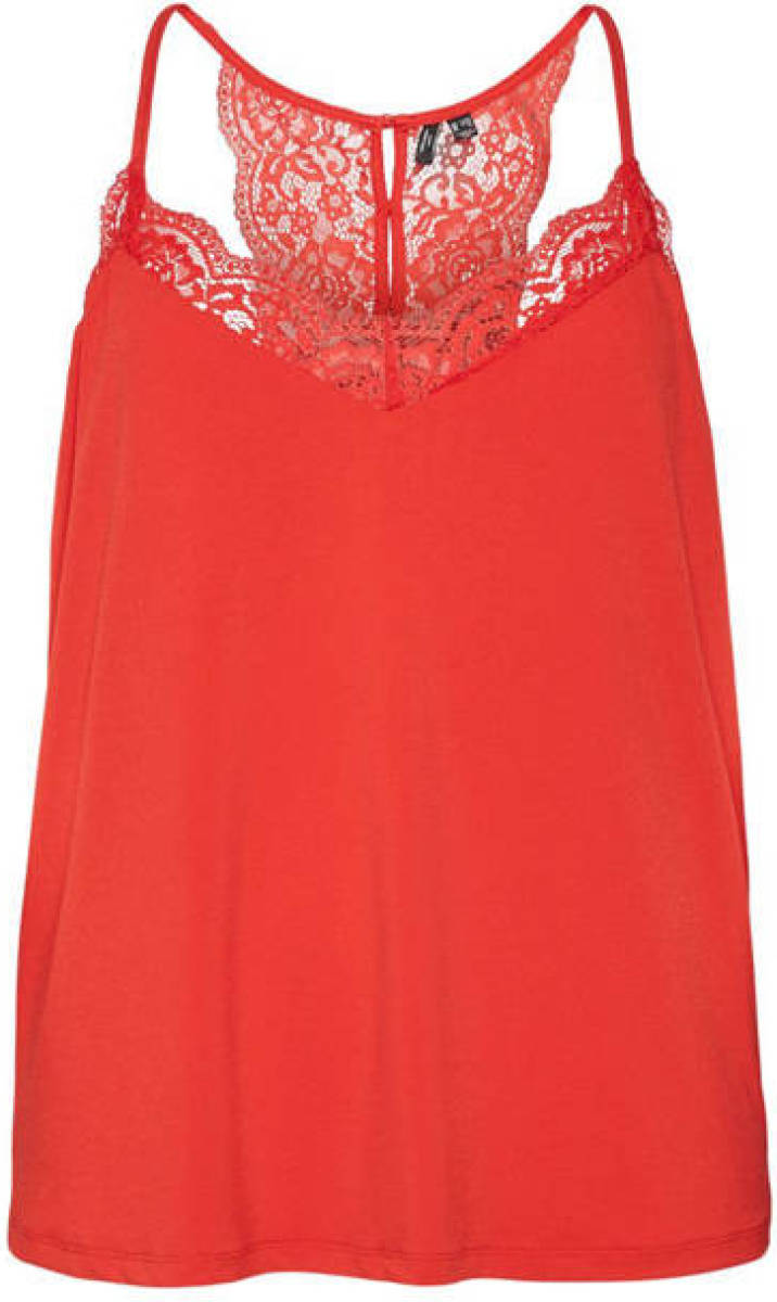 VERO MODA CURVE top VMANA van gerecycled polyester rood