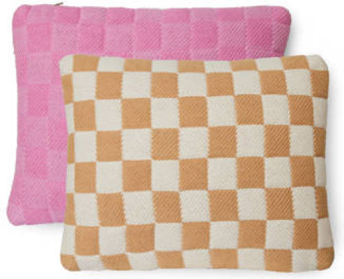 HKliving sierkussen Checkered woven (48x38 cm)