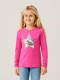 NAME IT KIDS longsleeve NKFBISTAR - seet van 2 met pailletten fuchsia/grijs melange