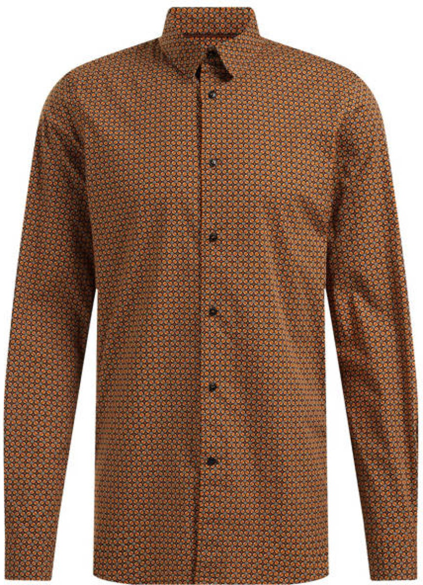 WE Fashion regular fit overhemd met all over print papaja