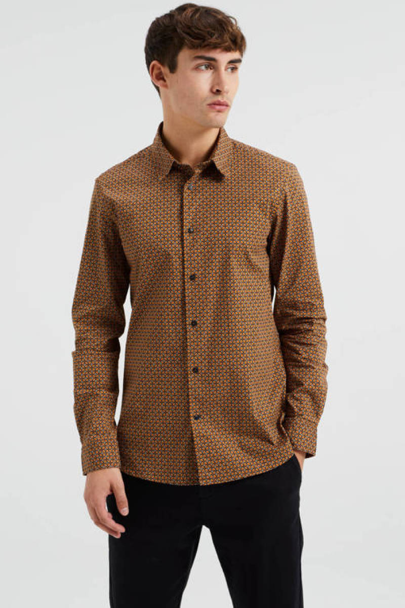 WE Fashion regular fit overhemd met all over print squash